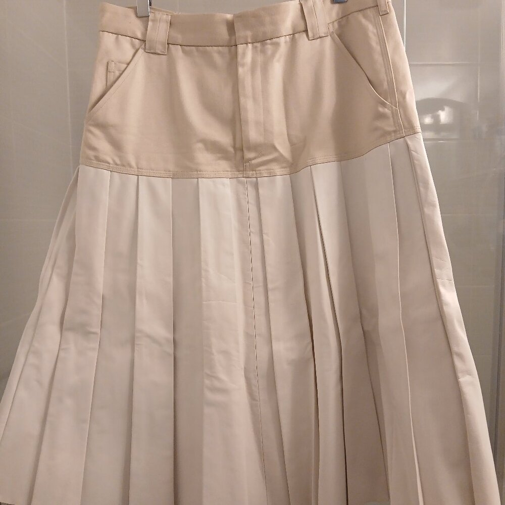 Rag & Bone Brooke two toned pleated leather skirt